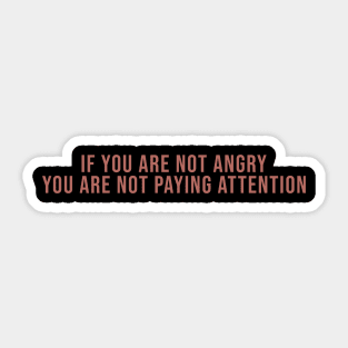 If You Are Not Angry You Are Not Paying Attention Tshirt Sticker